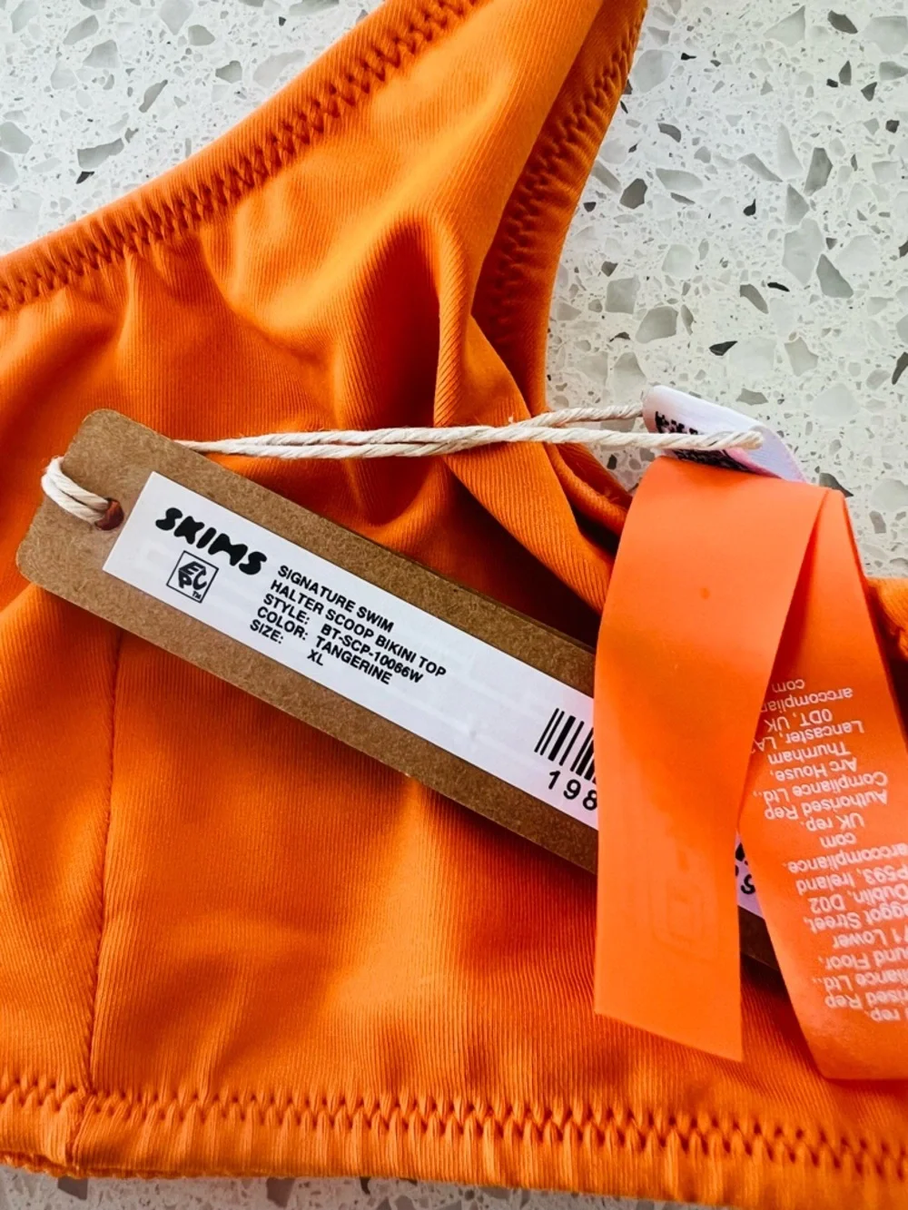 SKIMS Orange Halter Bikini top